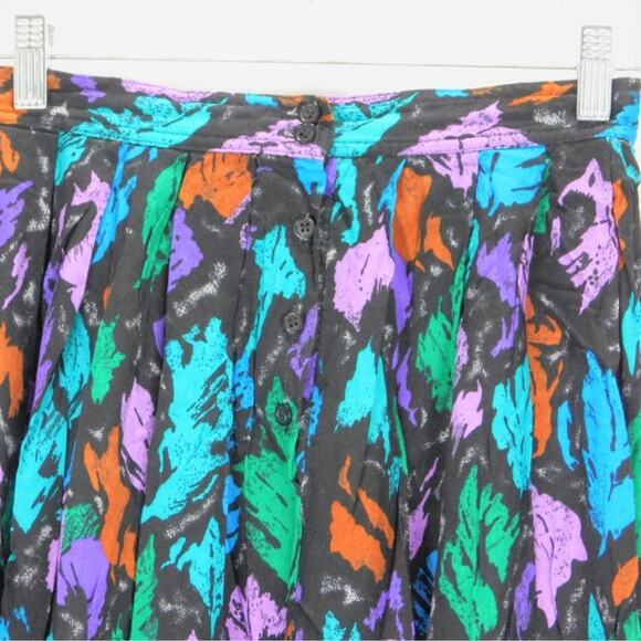 Distinction Rayon Multicolor Pleated Skirt Womens 10 - Picture 3 of 4